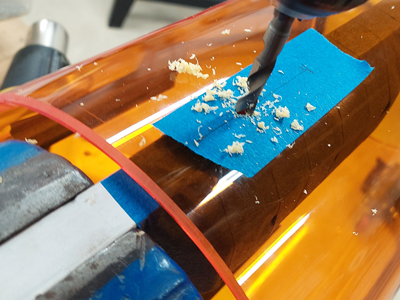 Drilling holes for DIY Amber Toms like Ludwig Vistalite