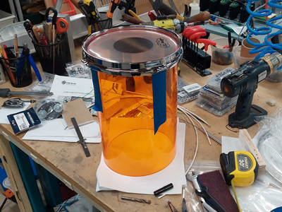 Drilling holes for DIY Amber Toms like Ludwig Vistalite