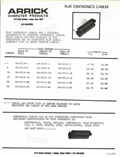 Arrick Computer cables