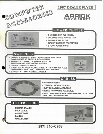 Arrick Computer catalog 1987