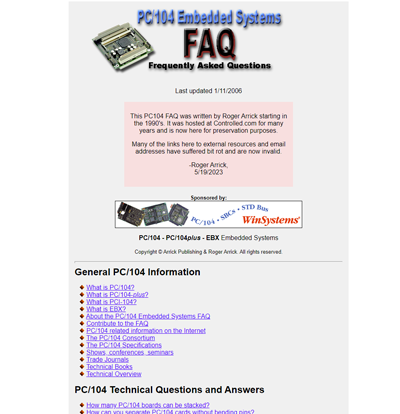 PC104 FAQ