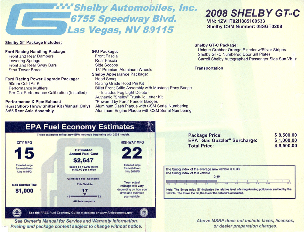 Shelby GTC 2008 Roger Arrick