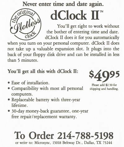 Microsync dClock card