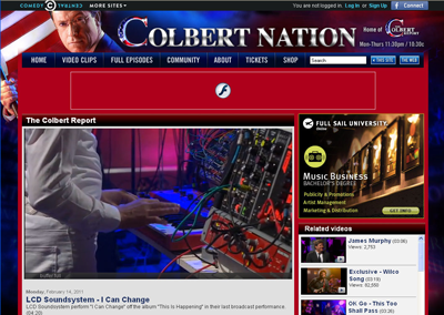 Synthesizer.com LCD on Colbert 2011