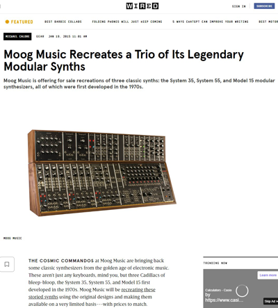 Moog reintroduces modular synthesizer 2015
