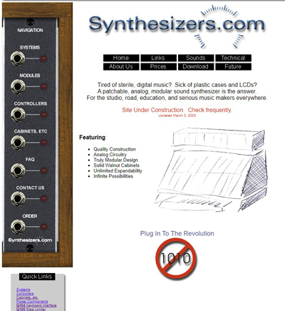 Synthesizers.com first website