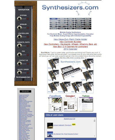 Synthesizers.com website redesign 2014